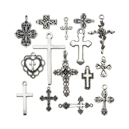 ALLOY CROSS DESIGN CHARM